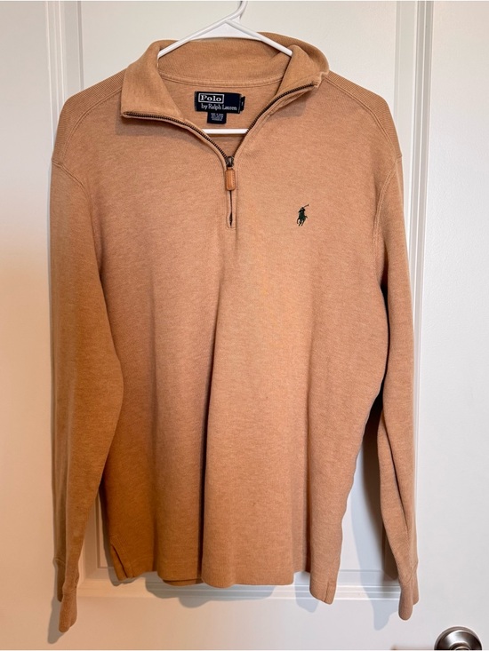 Polo Ralph Lauren Other - Polo Ralph Lauren 100% Cotton Tan Quarter Zip Pullover Men’s Sz Med